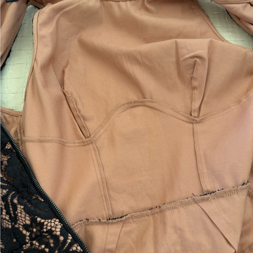 French Connection Black and Tan Halter Sheath Mini Dress - Picture 5 of 10